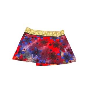 ZAND Amsterdam Reversible Wrap Skirt Womens One Size Snap Floral Punk A32.1